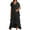 Black, variant on Summer Dresses for Women Solid Color V Neck Short Sleeve Casual Splice Irregular Hem Slim Maxi Dress Daily-Wear,Gray,XXL
