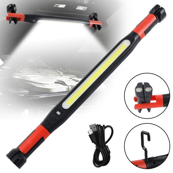 Work Light, 2500 Lumen High Brightness Led Work Light, Rechargeable Magnetic Hood-Mounted Work Light With Hook, Suitable For Auto Repair/Inspection/Garage/Workshop/Emergency, 20.48 Inch.