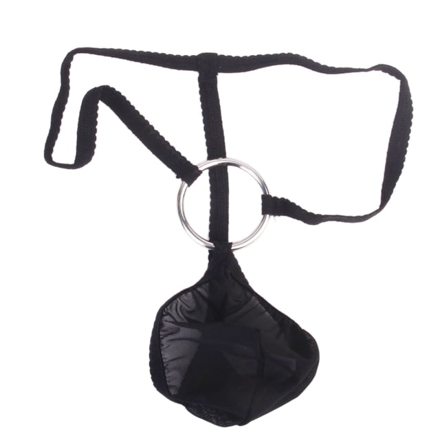 Mens Black Pouch G String T Back Strap Briefs Ropa interior Lencería Jinwen Tanga