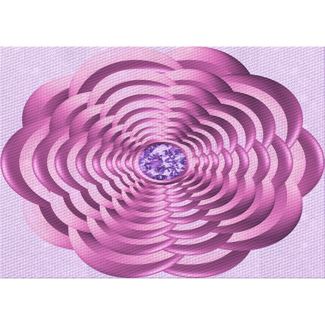 Ahgly Company Tapis d'Intérieur Rectangulaire Lavable à la Machine, Style Transitionnel, Rose Fleuri, 2 Pieds x 4 Pieds