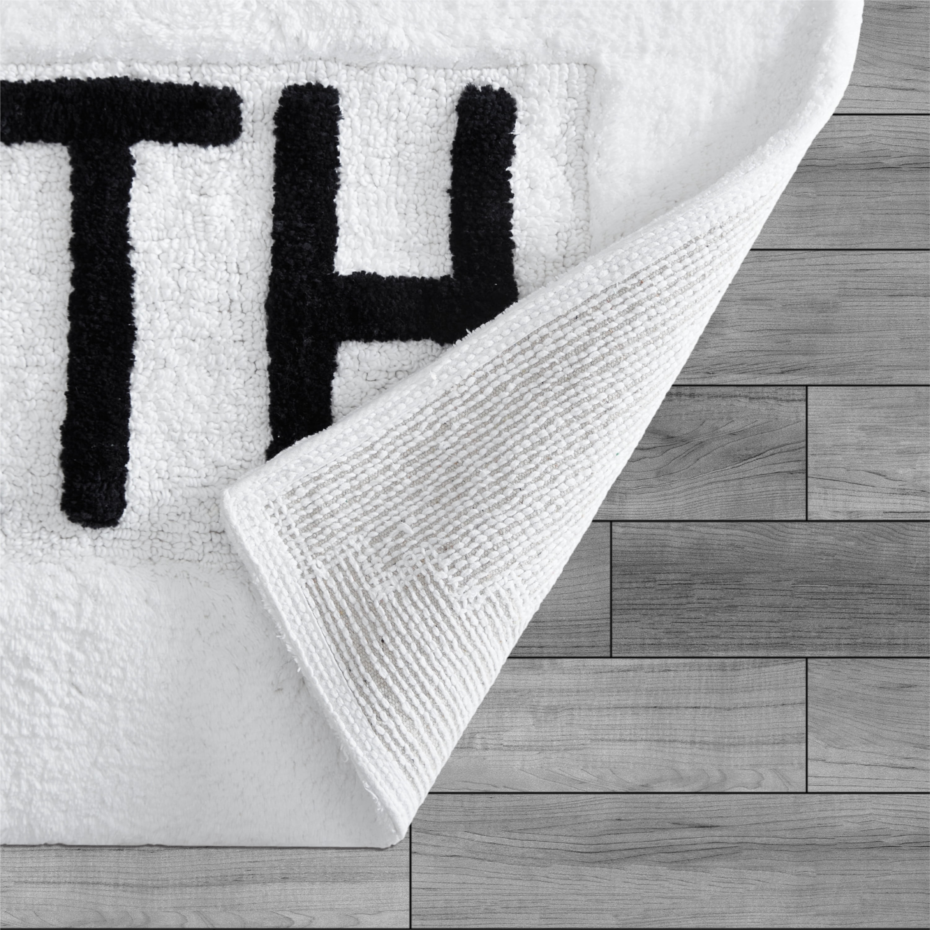 Jean Pierre "Bath" 21"x34" Cotton Bath Rug, White