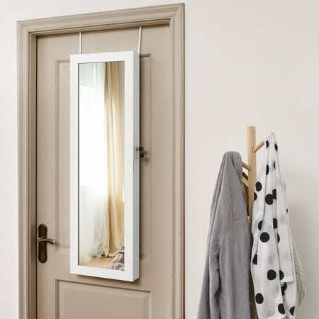 Led Wall Mounted Door Mirror Jewelry Cabinet Armoire Organizer Lockable Canada Led Wall Mounted Door Mirror Jewelry, Jewelry Armoire Over The Door Mirror Cabinet