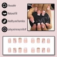 thumbnail image 2 of FloreceBien 24 piezas de uñas postizas cuadradas cortas con pegamento, uñas postizas francesas cortas con pegamento, uñas acrílicas para mujeres y niñas (lentejuelas rosas y naranjas), 2 of 5