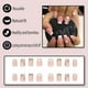thumbnail image 2 of 24 uñas postizas cuadradas cortas de cobertura completa, uñas postizas francesas cortas con pegamento, uñas acrílicas para mujeres y niñas (lentejuelas naranja rosa), 2 of 5
