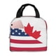 thumbnail image 1 of Fotbe USA Canada Flag Bolsa Térmica con Estampado y Forro de Aluminio Grueso Bolsa de Almuerzo con Bolsillo Frontal para Hombres y Mujeres, Ideal para Trabajo, Escuela, 1 of 8