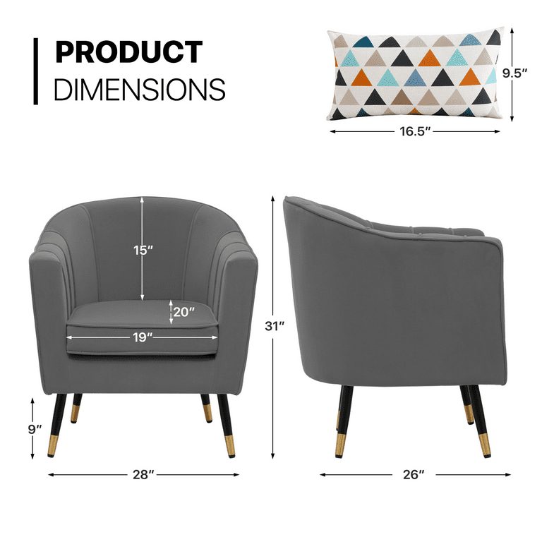 MoNiBloom Comfy Soft Lounging Adult Accent Chair with Cushion and