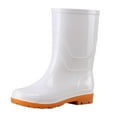 thumbnail image 4 of KaLI_store Women Shoes Tall rain Boots for Women and Waterproof Garden Shoes，Anti-Slipping Rainboots for Ladies with Comfortable Insoles，Stylish Light rain Shoes and Outdoor Work Shoes,White, 4 of 4