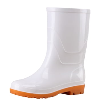LIANGP Rainshoes Men's Women's Rain Boots Summer Wear-resistant Shoes Outdoor Garden Water Shoes Rain Boots White Size 7.5
