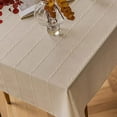 thumbnail image 4 of NAMZI White Linen Table Cloth Cotton Linen Tablecloth for Rectangle Tables, Heavy Weight Washable Farmhouse Soft Boho Tablecloth for Kitchen Dinning Party (White, 53 x 98 Inch), 4 of 5