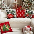 thumbnail image 2 of Christmas Pillow Covers 18x18 Set of 4,Red Christmas Buffalo Check Decorations Pillows Decorative Throw Pillows Xmas Truck Tree Pillowcases for Home Decor Couch Winter Holiday (6-18), 2 of 6