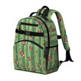 thumbnail image 2 of Football Stripe Green Pattern Cute School Backpack Bag for School with Padded Back and Adjustable Shoulder Straps 15.25"x11.5"x5.25", 2 of 5