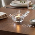 thumbnail image 5 of Glass Bird Candle Holder - Dainty Tealight Votive for Tabletop Decor, Dinner Party Accents, Living Room Shelf Displays, Home Candlelight, and Wedding Table Embellishments, 4*4in, Transparent, 5 of 9