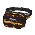 thumbnail image 2 of Fotbe Happy Thanksgiving 1 Cangurera Cuadrada con Estampado de Doble Capa, Bolsa de Cintura Ajustable Mini para Hombres y Mujeres, 2 of 9