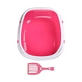 thumbnail image 1 of GROWTH TANK Semi Enclosed Cat Litter Box Deep Toilet Prevent Sand Leakage Sifting Litter Box Pink, 1 of 9