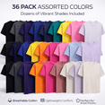 thumbnail image 3 of SOCKS'NBULK Mens Cotton Crew Neck Short Sleeve T-Shirts Mix Colors Bulk (36 Pack Mix, Large), 3 of 7