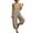 Khaki, variant on Baggy Linen Jumpsuits for Women Sleeveless Square Neck Overall Rompers Pleated Loose Casual Jumpsuit Dark Gray, L