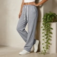 thumbnail image 5 of Wide Leg Sweatpants Women 2026 Fall Clothes Stretchy Baggy Wide Leg Streetwear Casual Lounge Travel Track Pants Light Gray S, 5 of 5