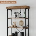 Homefan 6Tier Vintage Industrial Book Shelf, Rustic Wood and Metal