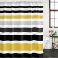 thumbnail image 3 of Yellow Black Stripe Waterproof Fabric Shower Curtain,Modern Abstract Art Coarse Striped Waterproof Fabric Shower Curtain for Bathroom Curtains Bathtubs Shower Curtains with 12 Hooks Standard 72x72, 3 of 8