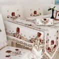 thumbnail image 4 of Simple Design Table Runner Shaped Embroidered Polyester Coffee Tea Desk Tablecloth Placemat Decor red 40*90cm, 4 of 7