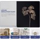 thumbnail image 3 of 2 piezas de tallos de hojas artificiales, hojas de ginkgo huecas falsas, púas de plantas de plástico, ramas, ramos de flores, arreglos florales para jarrón, boda, hogar, oficina, decoración, dorado oso de fresa Electrónica, 3 of 6