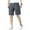 Dark Gray, variant on zeranth Men Summer Casual Shorts Elastic Waist Adjustable Drawstring Cargo Shorts with Pockets Solid Color Wide Leg Knee-length Short Pants