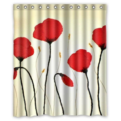 BPBOP Poppy Shower Curtain 60x72 inches Walmart com BPBOP Poppy Shower Curtain 60x72 inches Walmart com