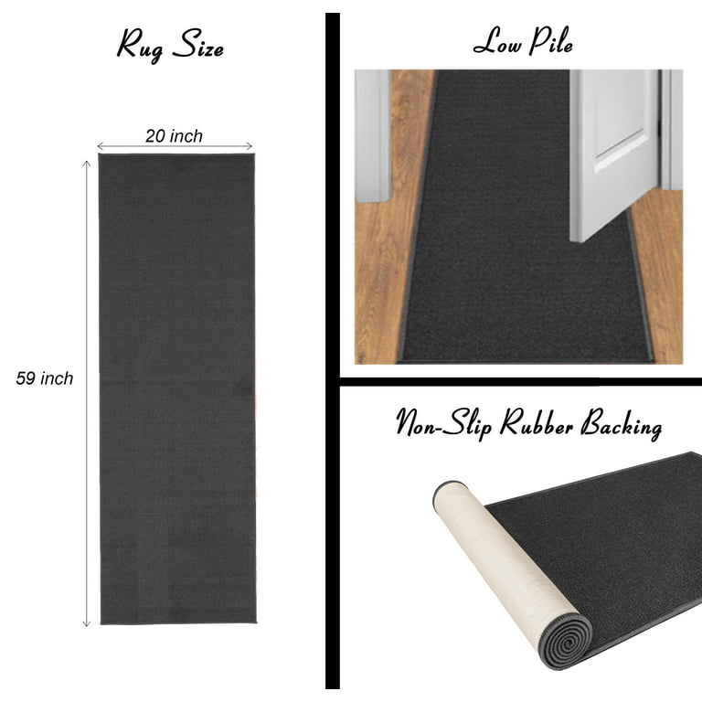 Kapaqua Custom Size Solid Design Runner Rugs with Rubber Backing, Non Slip  Carpet Runner Rug for Hallway Stair Kitchen Living Room, Burnt Orange, 31in