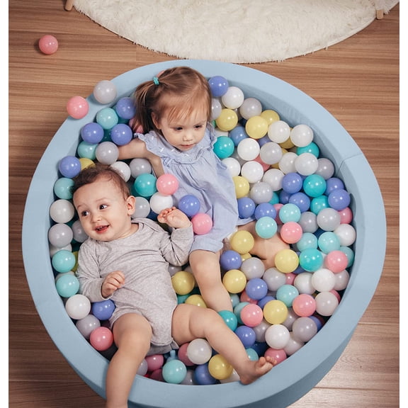 HOFISH Foam Ball Pit for Children Toddlers,Baby Playpen Ball Pool Soft Round Designed Easy to Clean or Install,Ideal Gift for Babies Infants Indoor and Outdoor Game- (Balls NOT Included) Light Blue