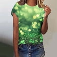 thumbnail image 5 of Amzcrzy Womens Tops Mode Imprimé Trèfle T-Shirt de la Saint-Patrick Col Rond T-Shirts de la Saint-Patrick Décontractés Tendance Manches Courtes Hauts pour Femme, 5 of 5