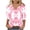 Pink, variant on Boho Tops for Women V Neck 3/4 Sleeve Blouse with Tie Dye Pattern Tees Tshirts Fall Tops My Items