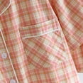 thumbnail image 6 of Gfyviroh Women 2 Piece Pajamas Sets Turn-down Collar Button Short Sleeve Tops and Shorts Outfits Comfortable Pocket Plaid Short Loungewear Sets, 6 of 8