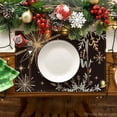 thumbnail image 6 of Smile Black Snowflake Let It Snow Winter Placemats Set of 4, 12x18 Inch Seasonal Christmas Table Mats, 6 of 6