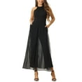 thumbnail image 1 of INSPIRAR CHIC Mono Elegante de Mujer con Cuello Halter Sin Mangas Mono Formal de Pierna Ancha L Negro, 1 of 6