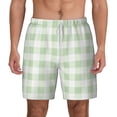thumbnail image 2 of Goofa Green Checkboard Printed Men's Swim Trunks Board Shorts Quick Dry Mens Swimming Trunks with Compression Liner,Breathable Fit Hawaii Beach Shorts-3X-Large, 2 of 9