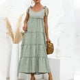thumbnail image 5 of IROINNID Women's Sleeveless Prints Empire Dress Tank Splicing Dress Round Neckline Ankle-Length Dress, 5 of 6