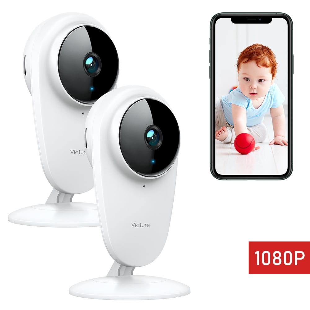 Victure Baby Monitor, 1080P FHD Pet Camera,Wireless Indoor Cameras with  Audio Wifi Security Camera Indoor Wifi Camera Two-Way Audio Compatible with  iOS & Android System,2 pcs - Walmart.com