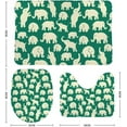 thumbnail image 2 of 3 Piece SKYSONIC Non-Slip Bathroom Rug Set Elephants On Green Soft Contour Rug + Toilet Lid Cover + Bath Mat Bathroom Decor, 2 of 3