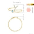 thumbnail image 4 of ANGARA Natural Capital "Y" Diamond Initial Ring with Bezel-Set Aquamarine in 14K Yellow Gold for Women (Size-2.5mm) | March Birthstone, Anniversary, Jewelry Gift for Women | Natural Aquamarine Ring, 4 of 9