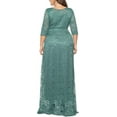 thumbnail image 4 of Eternatastic Womens Floral Lace 2/3 Sleeves Maxi Dress Evening Party Long Dress XXL Light Green, 4 of 6