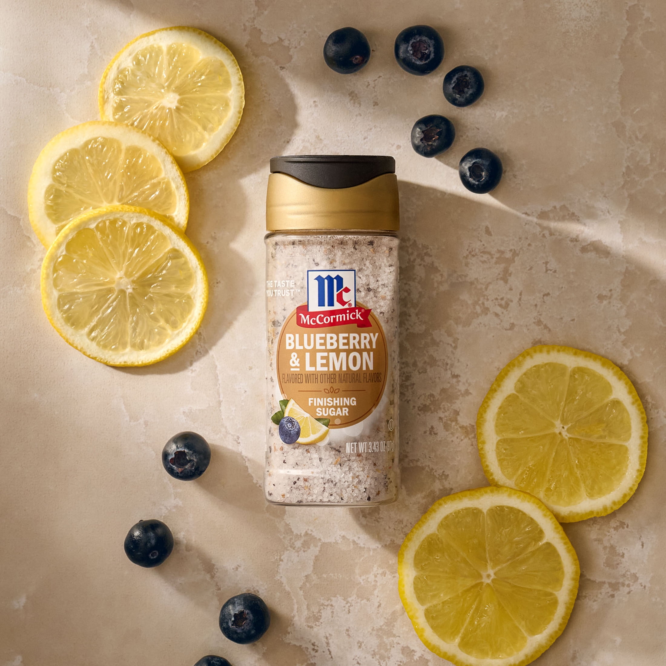 McCormick Blueberry and Lemon Finishing Sugar, 3.43 oz Bottle
