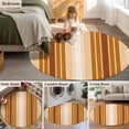 thumbnail image 5 of Round Rugs 3Ft, Burnt Orange Ombre Stripe Round Area Rug Washable Indoor Throw Carpet, Farmhouse Simple Striped Small Non Slip Circle Rug for Bedroom Living Room Home Decor Aesthetic, 5 of 8