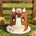 thumbnail image 5 of Horse Head Cake Topper with Floral Accent - Cute & Elegant Party Decoration Set, 5 of 7