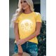thumbnail image 2 of ABPHQTO Camiseta gráfica de manga corta con bloque de color de girasol amarillo para mujer, 2 of 5