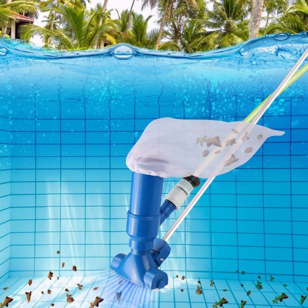 Portable Swimming Pool Jet Vacuum Cleaner, Underwater with 3 Section Pole and Mesh Bag, for