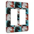 thumbnail image 1 of KuzmarK™ 2 Gang Rocker Wall Plate - White Andalusian Stallion Abstract Horse Pattern Art by Denise Every, 1 of 1
