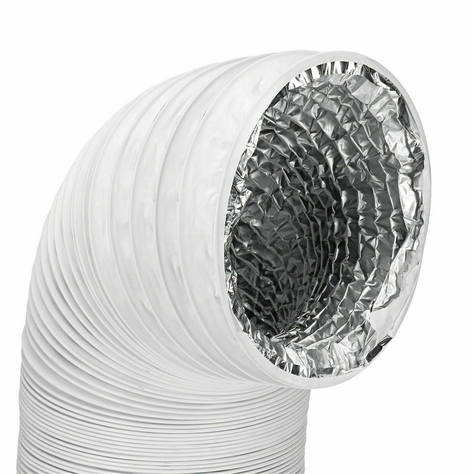Portable Air Conditioner Exhaust Hose 600CM Flexible Aluminum Dryer Vent Ducting HVAC Ventilation White