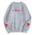 thumbnail image 4 of Valentines Crewneck Sweatshirts Women Love Heart Graphic Shirts Casual Long Sleeve Valentines Day T Shirt Classic Fit Pullover Tops Womens Sweatshirts, 4 of 4