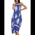 thumbnail image 3 of Vestido de Verano para Mujer 2025, Estampado Floral, Tirantes Finos, Holgado, Estilo Bohemio, para Playa y Vacaciones Azul S, 3 of 9