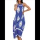 thumbnail image 3 of Vestido de Verano para Mujer 2025, Estampado Floral, Tirantes Finos, Holgado, Estilo Bohemio, para Playa y Vacaciones Azul XL, 3 of 9